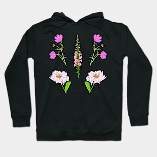 Red garden flowers sticker pack Hoodie